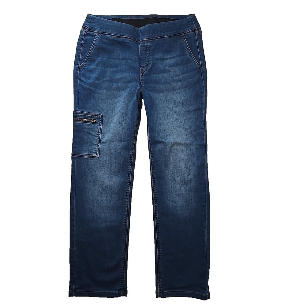 D&Co. Women's Pull On Jeans Cargo Pocket Small Petite SP (27" Inseam)